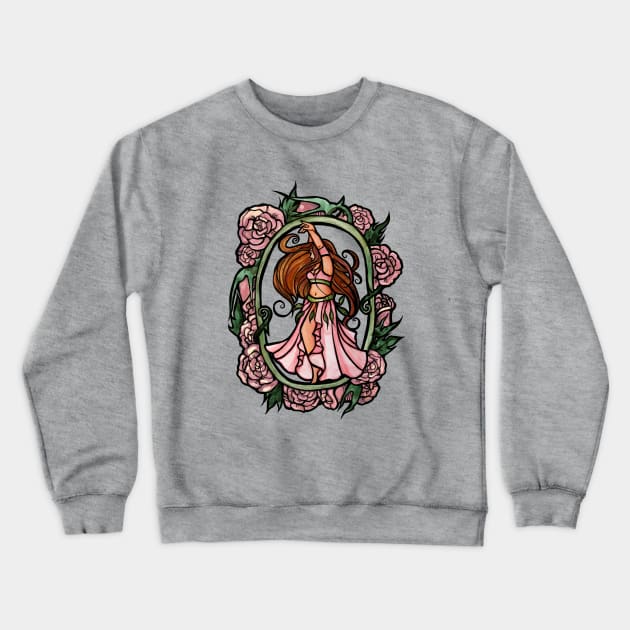 Belly Dancer Roses Crewneck Sweatshirt by bubbsnugg
